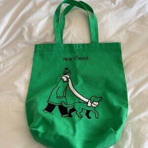 New Yorker tote bag, Limited edition Miguel Porlan design, Kelly green, New
